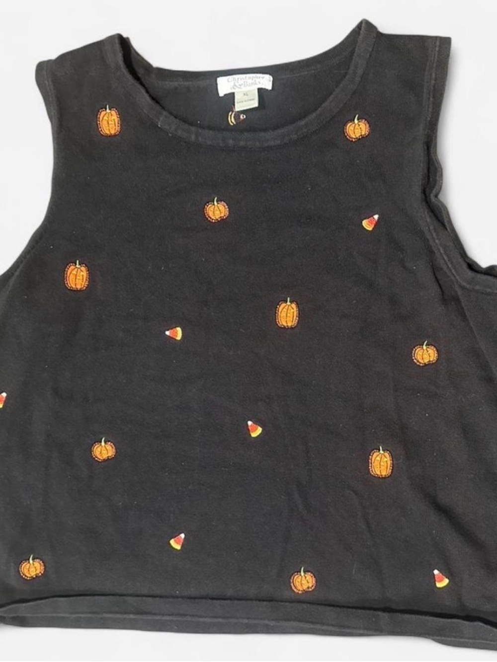 Black Pumpkin & Candy Corn Tank Top